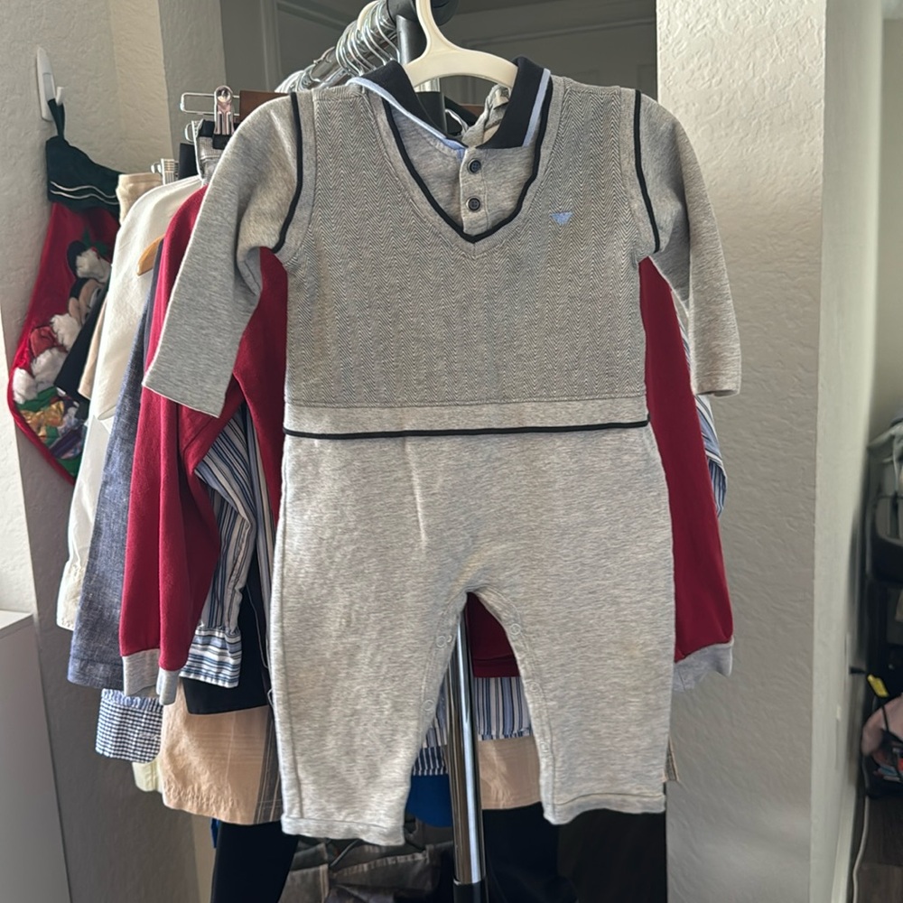 Armani baby onesie 9 months